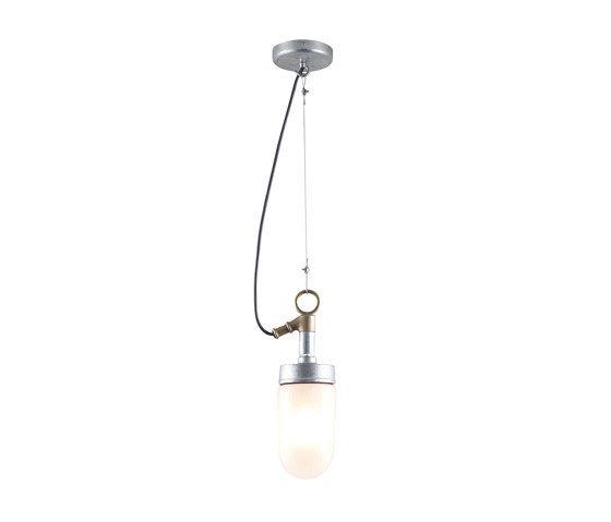 7679 Well Glass Pendant, Galvanised, Frosted Glass | Suspensions | Original BTC