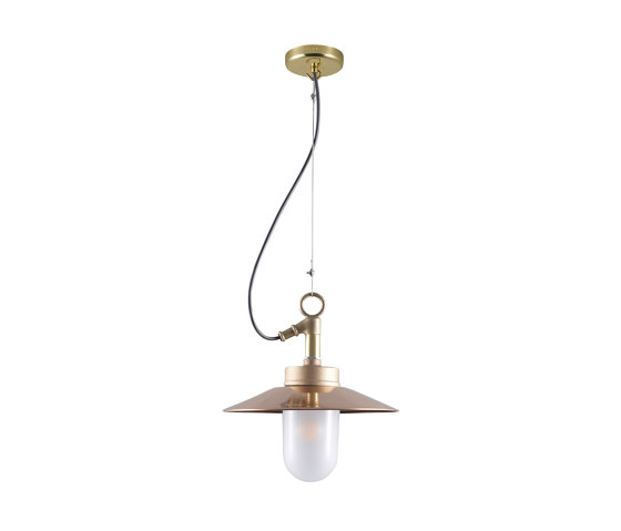 7680 Well Glass Pendant With Visor, Gunmetal, Frosted Glass | Suspended lights | Original BTC