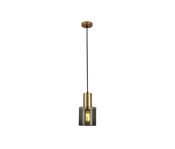 Walter Brass Pendant, Size 1, Anthracite Glass | Lámparas de suspensión | Original BTC