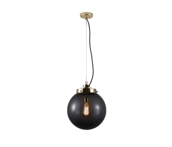 Medium Globe, Anthracite and brass with black braided cable | Suspended lights | Original BTC