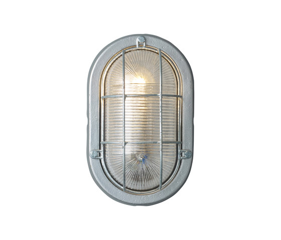 Oval Aluminium Bulkhead, with Guard for GLS Painted Silver | Lampade parete | Original BTC