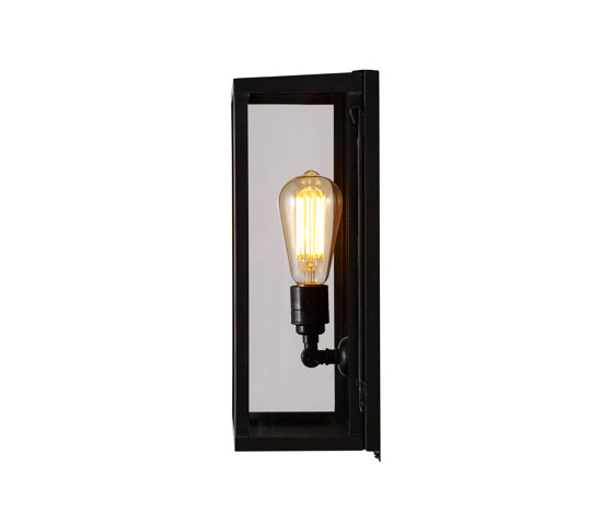 7645 Box Wall Light, Internally Glass, Medium, Weathered Brass, Clear | Wall lights | Original BTC