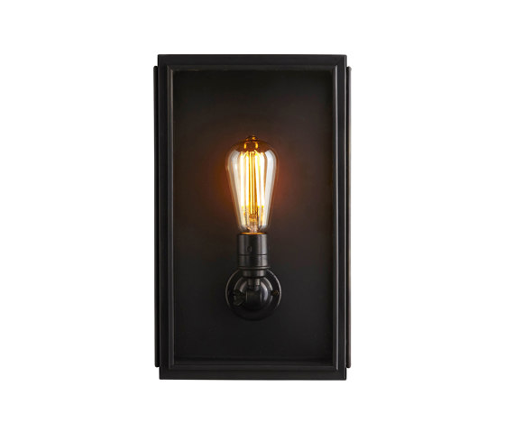 7642 Box Wall Light, Ext Glass, Medium, Weathered Brass, Clear | Wall lights | Original BTC
