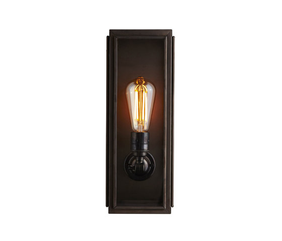 7649 Narrow Box Wall Light, Ext Glass, Weathered Brass, Clear | Wandleuchten | Original BTC