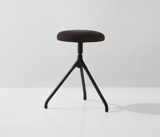 Akron Low Stool With Leather Seat | Stools | District Eight