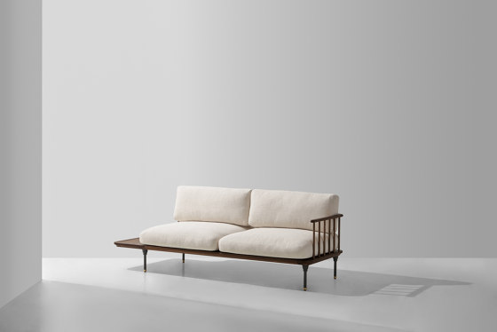 Distrikt Chaise two-seater sofa in solid smoked oak | Sofas | District Eight