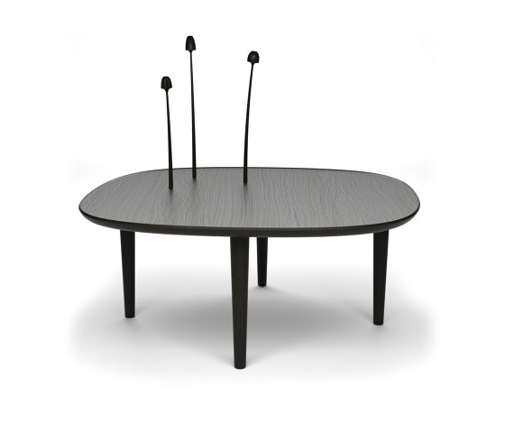 Fiori Table 85 with Hand Carved Flowers - Black | Tables basses | Poiat