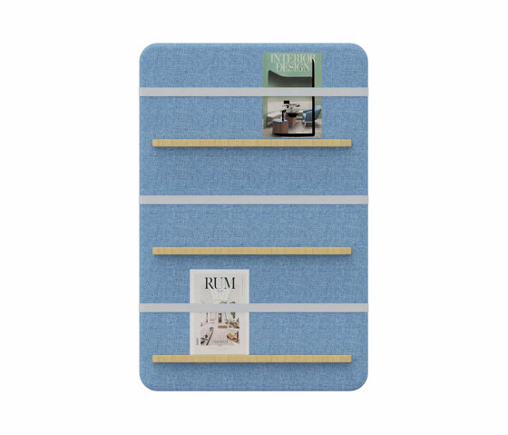 Pillow Wall | Brochure panel with 3 shelves | Shelving | Cascando