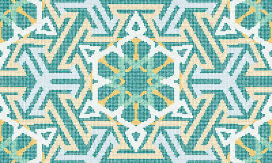 Royal Waves | Oriental Decor 15x15 | Mosaïques verre | Mosaico+