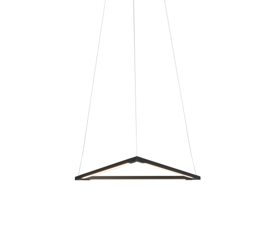 Z-Bar Pendant 16", Triangle, Matte Black, Canopy | Lampade sospensione | Koncept