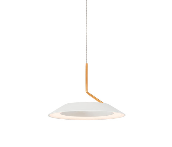 Royyo Pendant (single), Matte White with Gold accent | Suspensions | Koncept