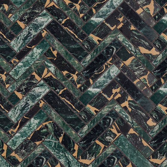 Kintsugi Yabasu Verde stone tile with honed finish | Baldosas de piedra natural | Claybrook Interiors Ltd.