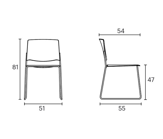 Stuhl Ema mit Kufengestell und offener Rückenlehne | Stühle | ENEA