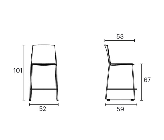 Ema stool with close backrest | Bar stools | ENEA