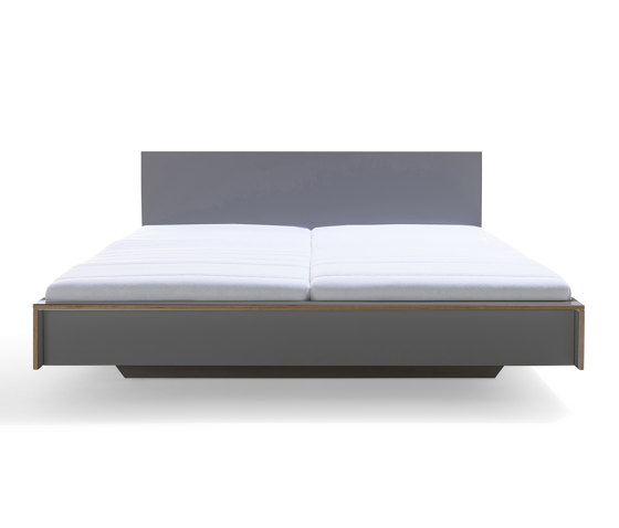 Flai Bed CPL anthracite with headboard | Letti | Müller small living
