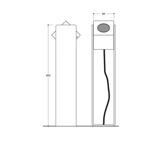 Cube XL | Tower 40cm 40° natural anodized | Außen Wandanbauleuchten | Dexter