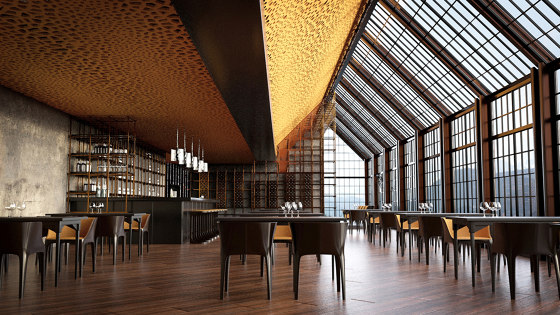 recycled greenPET | designed acoustic voronoi ceiling | Acoustic ceiling systems | SPÄH designed acoustic