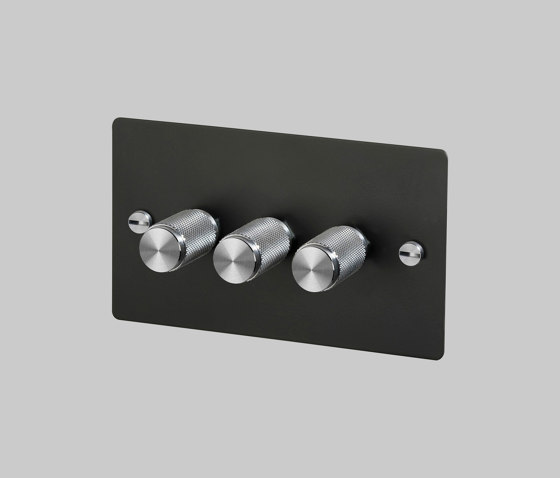 Dimmer Switches | 3G Black | Steel | Rotary dimmers | Buster + Punch