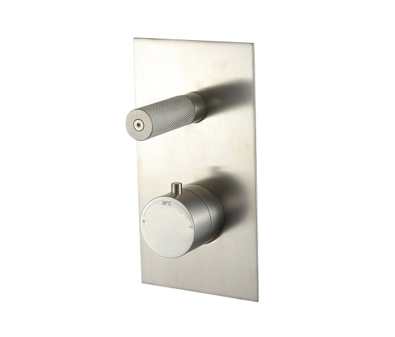 Sense 22 mm shower flush-mounted with thermostat and 2-way diverter, angular | Shower controls | CONTI+