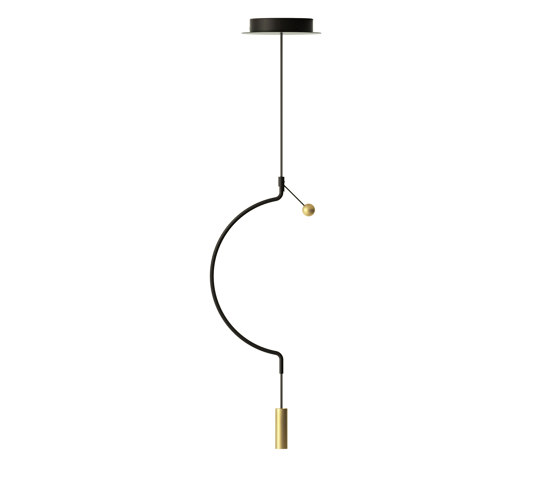 Liaison P1 black matt gold | Suspended lights | Axolight