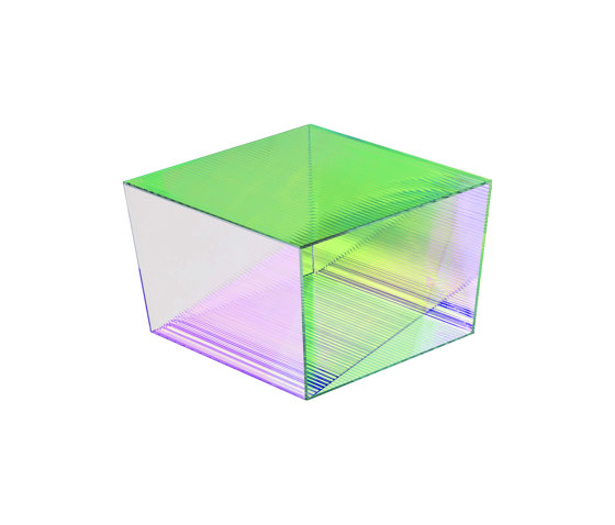Rho Square H 35 - glass - pink/green | Mesas de centro | NEO/CRAFT