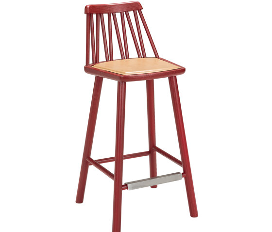 ZigZag barchair 63cm ash dark red | Bar stools | Hans K