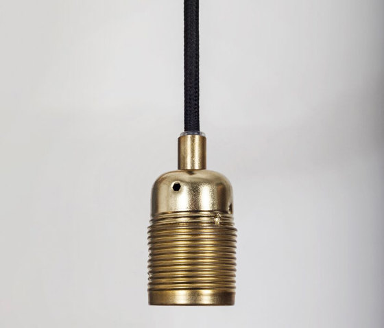 E27 pendant Brass / Black Cable | Pendelleuchten | Frama