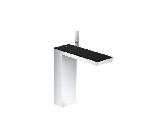 AXOR MyEdition  Single lever basin mixer 230 with push-open waste set | Chrome & Black Glass | Wash basin taps | AXOR