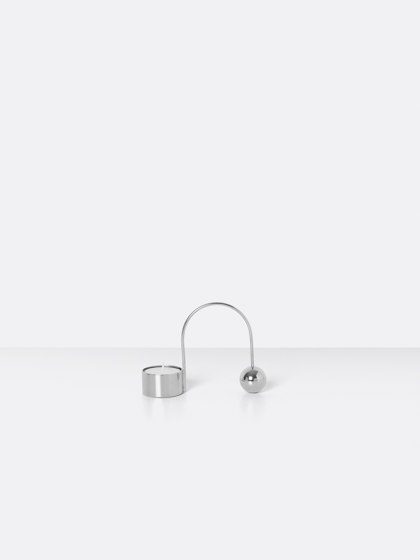 Balance Tealight Holder - Chrome | Portacandele | ferm LIVING