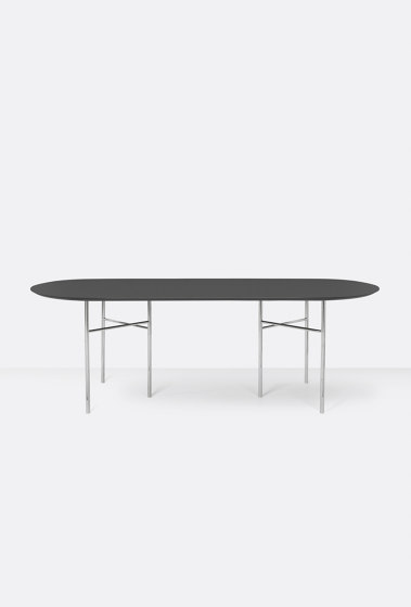Mingle Oval Table Top - 220cm – Charcoal | Dining tables | ferm LIVING