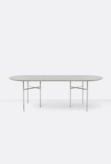 Mingle Oval Table Top - 220cm – Light Grey | Dining tables | ferm LIVING