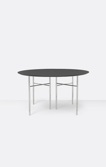 Mingle Round Table Top - Ø: 130cm – Charcoal | Dining tables | ferm LIVING