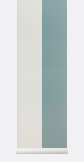 Wallpaper Thick Lines - dusty blue/off white | Revestimientos de paredes / papeles pintados | ferm LIVING