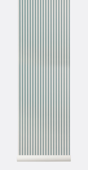 Wallpaper Thin lines - dusty blue/off white | Revestimientos de paredes / papeles pintados | ferm LIVING