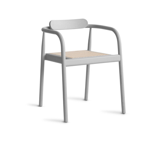 Ahm Chair | Ash Grey with Cane Seat | Chaises | Please Wait to be Seated