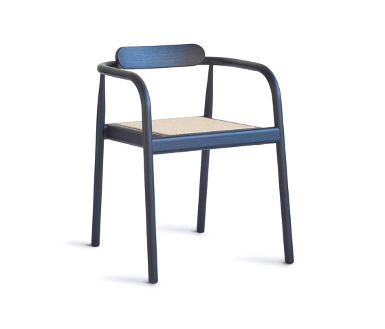 Ahm Chair | Navy Blue with Cane Seat | Sedie | Please Wait to be Seated