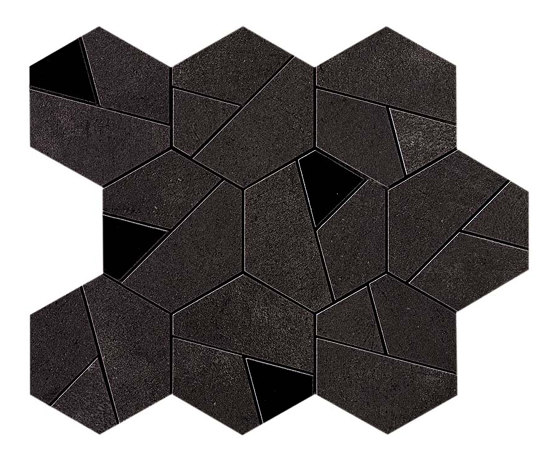 Boost Tarmac Mosaico Hex Black | Piastrelle ceramica | Atlas Concorde
