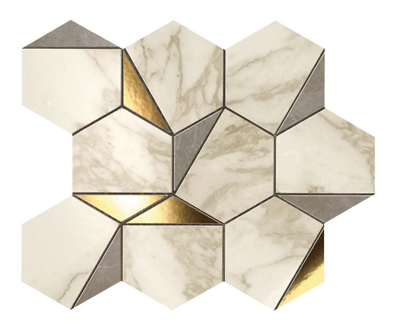 Marvel Gold Hex Gris-Calacatta | Ceramic mosaics | Atlas Concorde