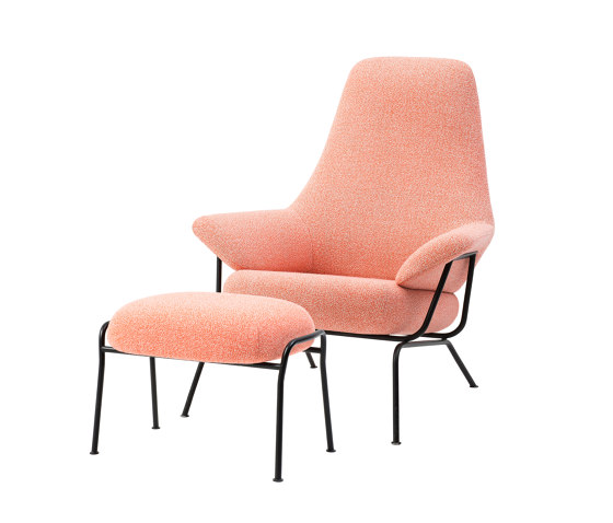 Hai Chair Melange Coral + Ottoman | Fauteuils | Hem Design Studio