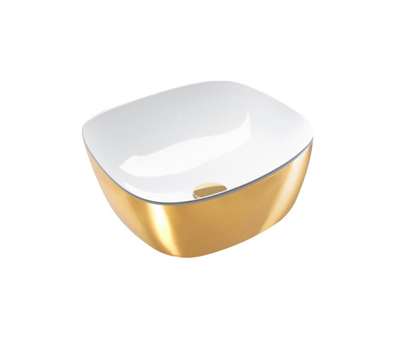 Green Lux 40x40 Gold White | Wash basins | Ceramica Catalano