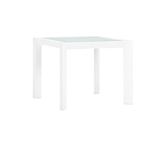 TRIG GLASS TOP SIDE TABLE SQUARE 48 | Tables d'appoint | JANUS et Cie
