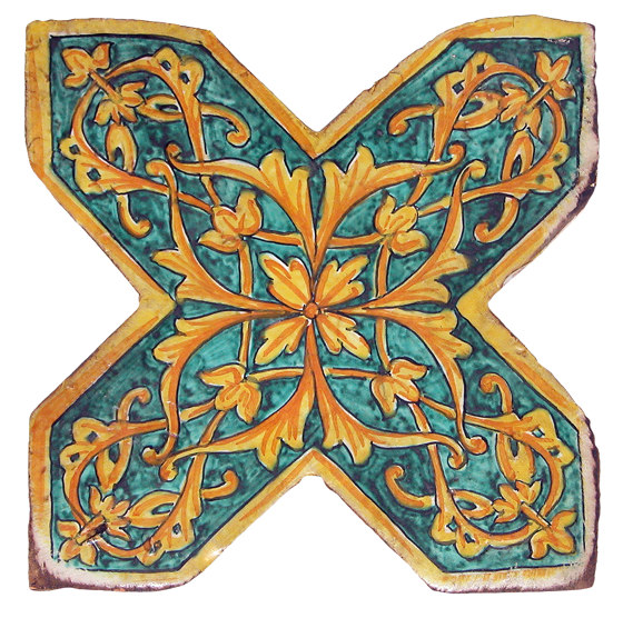 Medioevo | Decori Affreschi 07 | Baldosas de cerámica | Cotto Etrusco