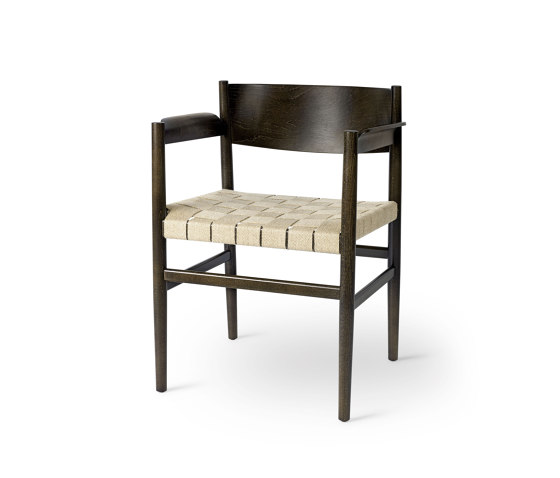 Nestor - Sirka Grey Stained Beech with Natural Linen Belt Seat | Sedie | Mater