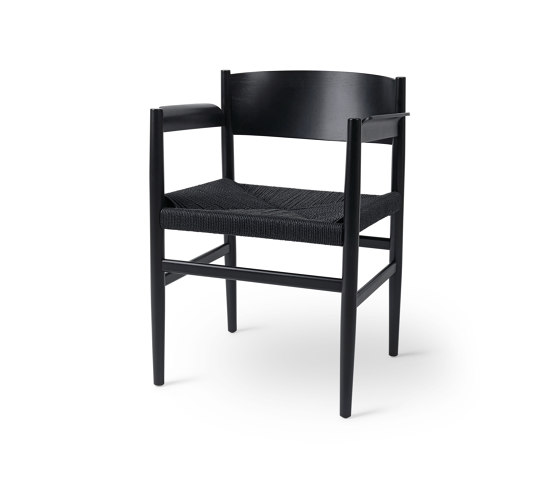 Nestor - Black Stained Beech with Black Paper Cord Seat | Sillas | Mater