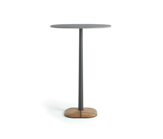 Enjoy High standing table in metal and teak, grey | Tavoli alti | Ethimo
