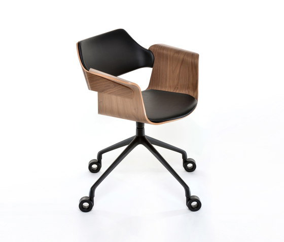 Flagship Armchair with swivel base and castors | Chairs | PlyDesign