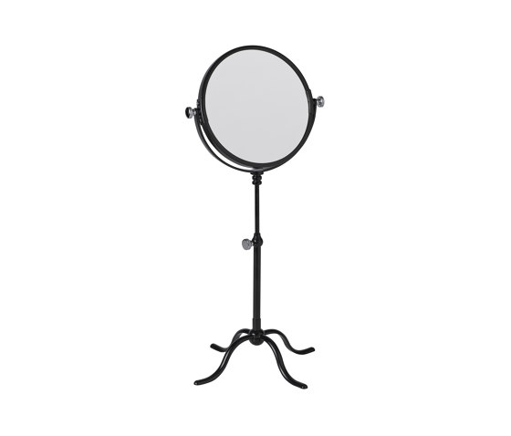 Edwardian Freestanding Shaving/Make Up Mirror In Satin Black | Miroirs de bain | Czech & Speake