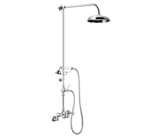 Edwardian Wall Mounted Shower Mixer (Adjustable ½″ Unions) | Grifería para duchas | Czech & Speake