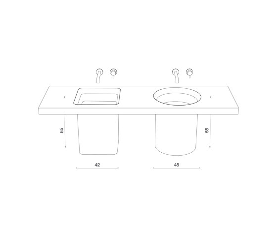 Abisso Built-in washbasin | Wash basins | Atelier12