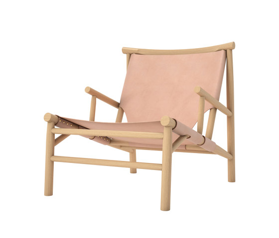 Samurai lounge chair in natural solid oak and leather | Fauteuils | NORR11